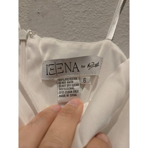 Mac Duggal Ivory One Shoulder Hi Low Dress Women's 6 Formal Wedding White Party - Picture 7 of 12